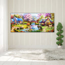 Woods Hut Waters Oil Paint By Numbers DIY Canvas Wall Picture Craft Home De