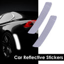 4pcs Car Wheel Rim Eyebrow Reflective Warning Stickers Protectors (White) Newly