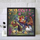 40x40cm Diamond Painting Kits Full Round Garden Chickens DIY Room Art Home De