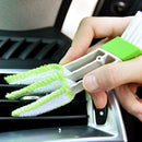 Car Dual Head Air Vent Dust Collector Console Window Blinds Cleaner Brush