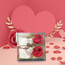 Coral Fleece Bear Towels Scented Soap Flowers with Clear Box Set (Red) Newly