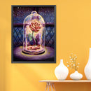 Cotton Thread Embroidery DIY 11CT Stamped Cross Stitch Rose in Glass Artwork Kit