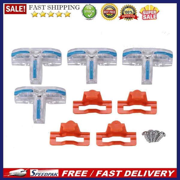 Push-in Quick Distributor Terminal Block 4 Sets T Type Fast Wire Cable Connec