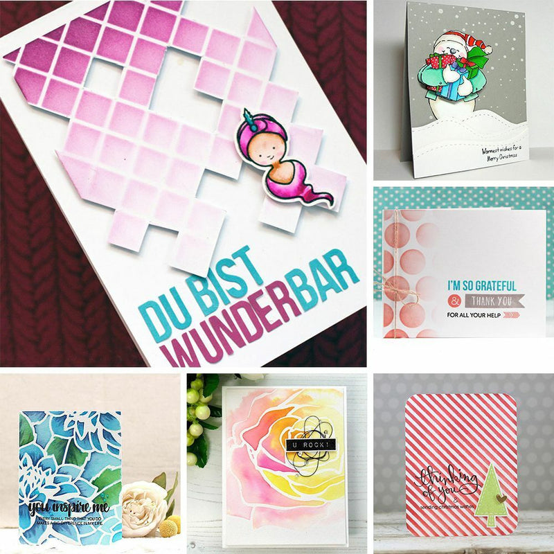 DIY Drawing Paper Cards Making Embossing Template Layering Stencil Scrapbooking