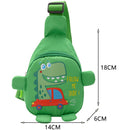 Kids Chest Bag Cute Fanny Cartoon Baby Cross-body Money Pouch (Green Car)