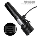 Type-C USB Rechargeable XHP50 LED Torch Lamp 1000lm Telescopic Zoom Flashlight
