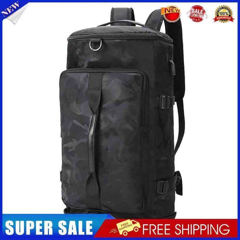 #A Men Fitness Backpack USB Charging Port Travel Rucksack Business Zipper Bags