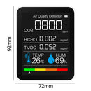 5 in 1 Temperature Humidity Air Quality Carbon Dioxide HCHO Monitor (White)
