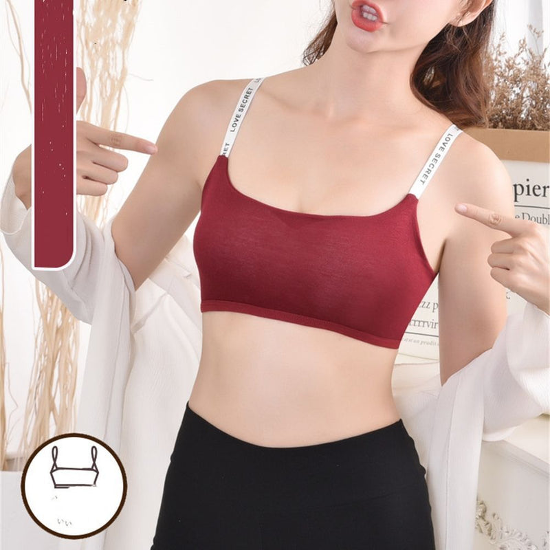 Wrap Chest Sportswear Push Up Fitness Bra Letter Sports Bra Cropped Top