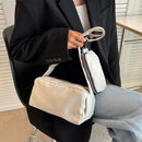 2 in 1 Crossbody Shoulder Bags Nylon Casual Sport Pillow Purse (White)