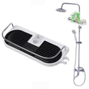 No Punching Storage Tray Shower Rack Bath Soap Holder Bathroom Pole Shelf