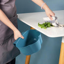 Hanging Storage Basket Organizer Trash Can Shelf Home Kitchen Tool (Blue)