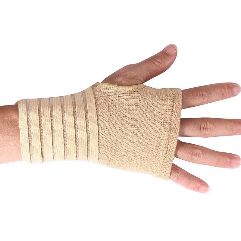 Elastic Knitted Fabric Palm Wrap Hand Brace Support Wrist Sleeve Band Guard