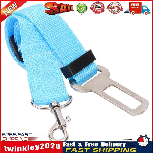 Car Pet Dog Seat Belt Safety Seatbelt Dog Harness Lead Clip (Sky Blue) Newly