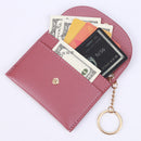 Fashion Women Wallets Multi-slots Keychain Card Holder Leather Small Coin Purse