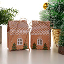 Tree House Shape Gift Bags Christmas Candy Box Kraft Paper Cookies Pouch