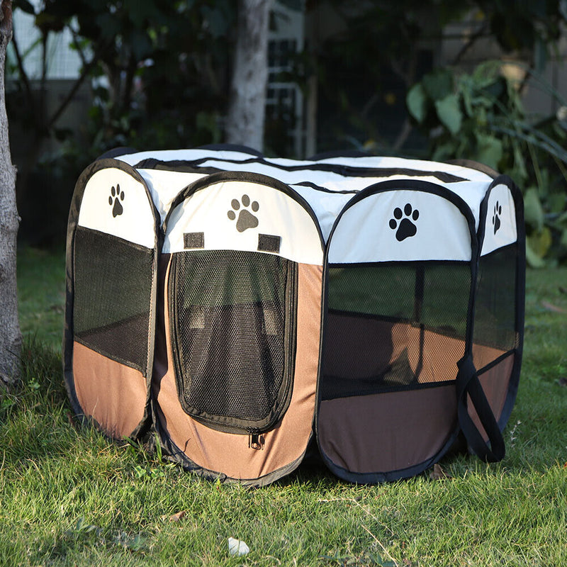 Octagonal Pet Tent Outdoor Portable Folding Removable Fence Kennel Puppy Cage