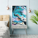 Full Embroidery Blue Gilt Cross Stitch Kits 11CT Stamped DIY Canvas Craft Gif