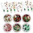 Holographic Flakes Mix Style Glitter Nail Sequins Star Christmas Tree Snowflake