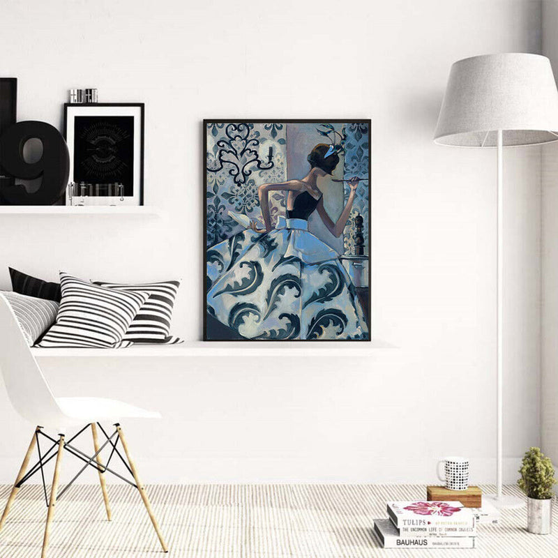 DIY Canvas Digital Oil Picture Big Dress Girl Paint by Number Home Picture Decor