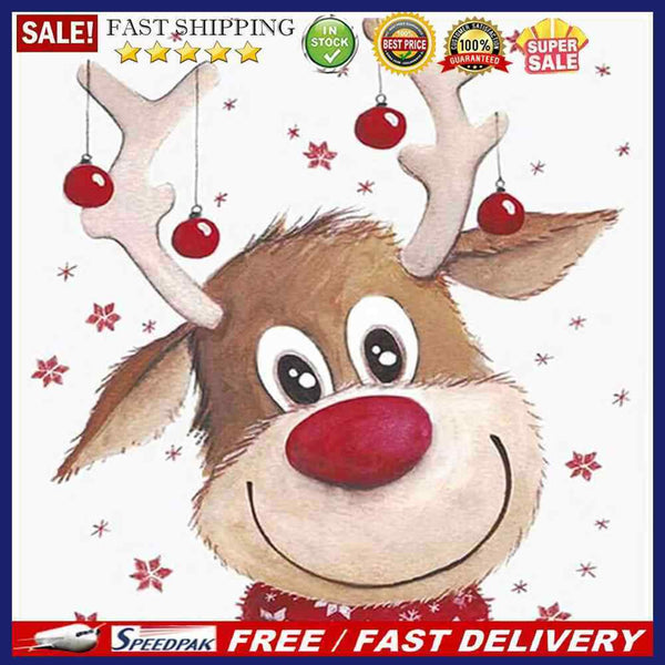 20X20cm Oil Paint By Numbers Christmas Elk Frameless Picture Crafts Home De