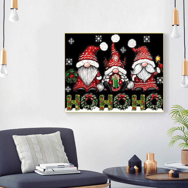 Christmas Gnomes Oil Paint By Numbers Kits Coloring Drawing for Adults Chil