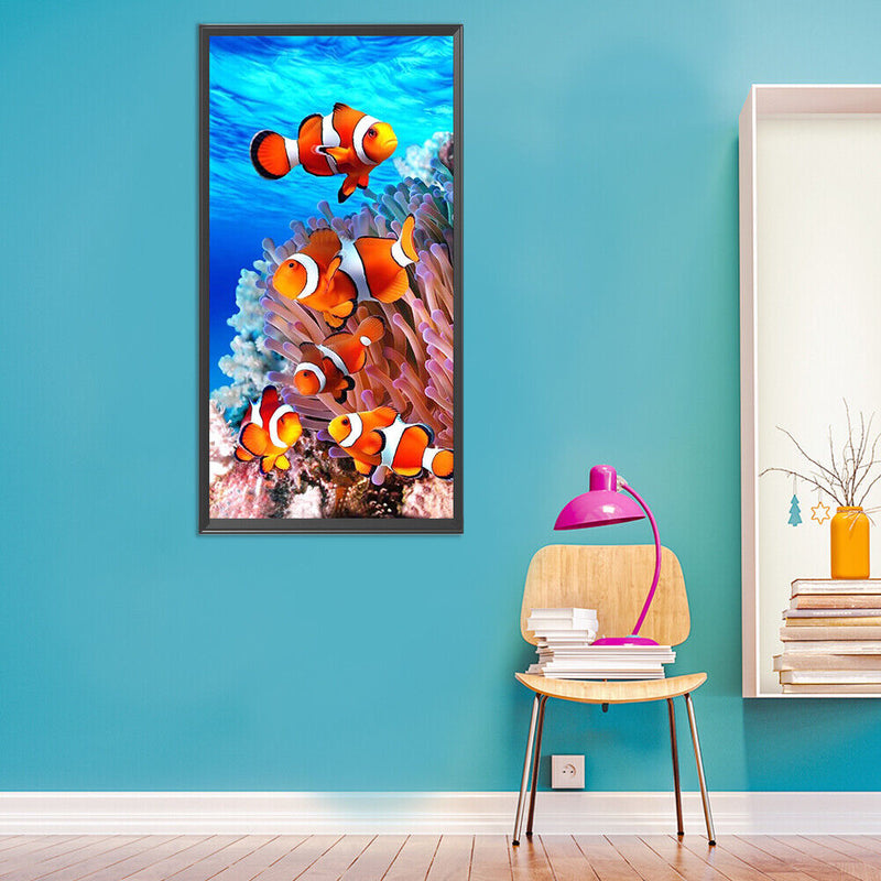 Canvas Painted Oil Paint By Numbers Goldfish DIY Wall Art Modern Bedroom Decor