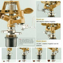 Adjustable Rotate Watering Sprinkler Garden Metal Irrigation System (4pcs)