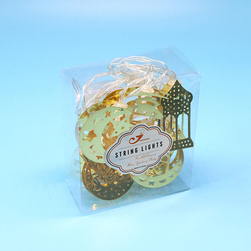 Ramadan 10 LED Moon Star Light Muslim Eid Mubarak String Decor (RGB Flash) Newly