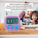 5pcs LCD Digital Timer Magnetic Kitchen Countdown Alarm Clock (Pink)