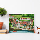 14CT Full Cross Stitch Seaside Town DIY Printed Wall Art Crafts Home Decorations