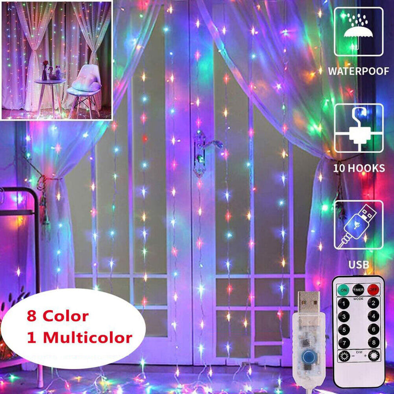 200 LED Fairy String Lights Garland Lamp with Remote (Hook Colorful) Newly