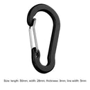 6x Aluminium Buckle Keychain Climbing Carabiner Outdoor Hiking Hook (Black)