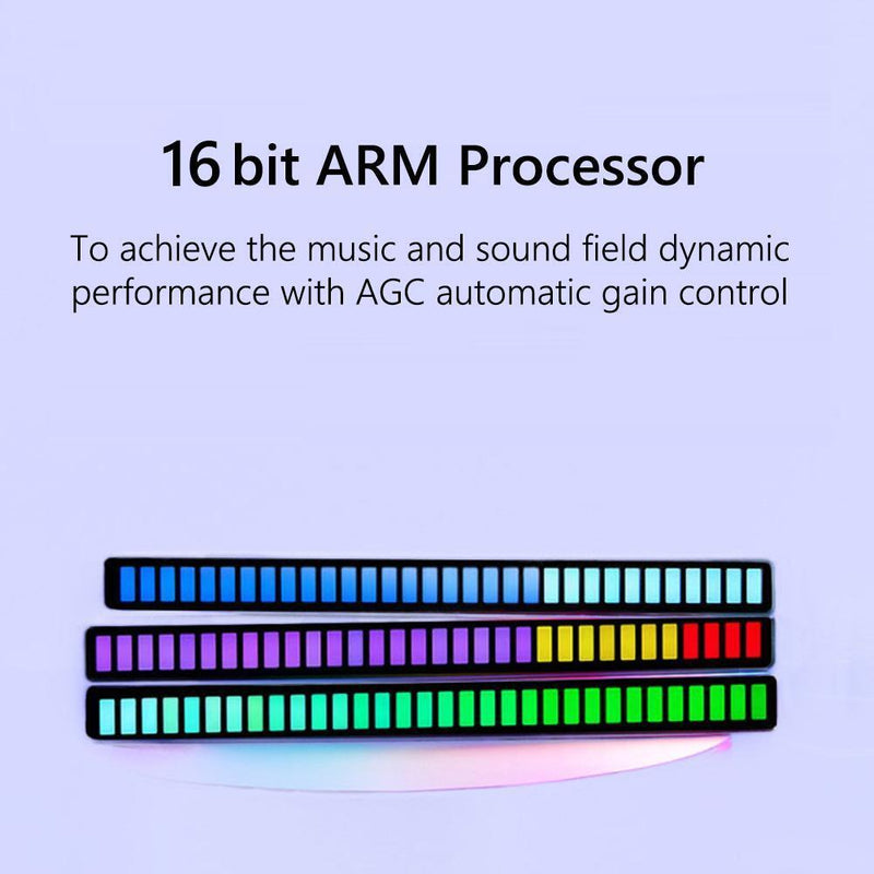 Rechargeable RGB Activated Music Rhythm Lamp Bar Sound Control (White)