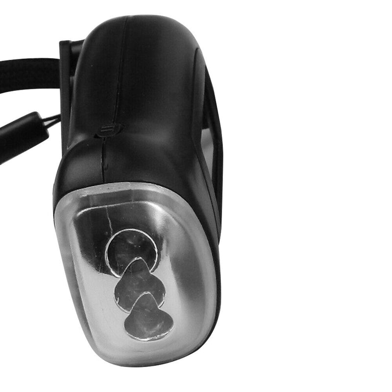 Hand Crank Solar Dynamo Torch Lamp Outdoor Emergency LED Flashlight (Black)