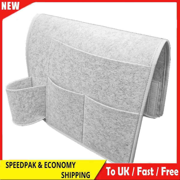 Felt Bed Pocket Water Bottle Storage Container TV Remote Control Hanging Holder