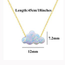 Party Gifts Fashion Pendant Stainless Steel Chain Necklace White Cloud Shape