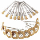 10pc Mini Wire Brush Brushes Brass Cup Wheel For Grinder Drill-3x5mms or L2L9