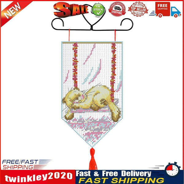 Christmas Banner Pendant 14CT Stamped DIY Cross Stitch Needlework (004) Newly
