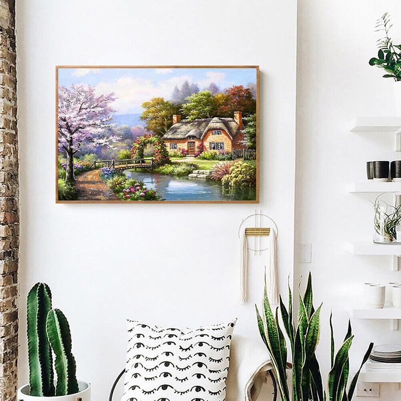 Village 5D Full Square Drill DIY Diamond Painting Scenery Rhinestone Picture Art