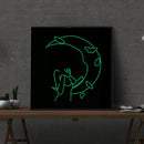 5D DIY Part Special Shaped Drill Diamond Painting Girl Moon Luminous Art
