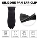 Silicone Anti-Hot Pot Handle Grip Cover Honeycomb Skillet Sleeve (Black)