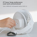 4000mAh Camping Fan with LED Lights 4 Speeds Portable with Hanging (White)
