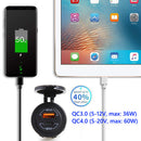 Car Boat Dual USB Charger QC 3.0 + QC 4.0 Type C USB Port Socket Power Outlet