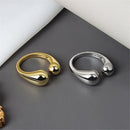Women Minimalist Opening Rings Jewelry Gift Finger Rings Double Ball Beads