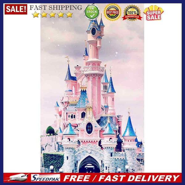 Rainbow Castle Oil Paint By Numbers Kit Canvas DIY Picture Hand Painted Wall Art