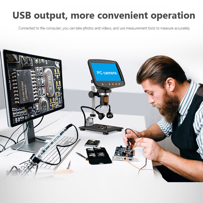 LED Digital Microscope 1000X HD Industrial Video Microscope for Repair Soldering