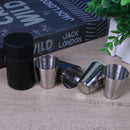 4pcs/Set 30ml Wrinkles Wine Cups Outdoor Portable Stainless Steel 1 oz Wine Cup mi