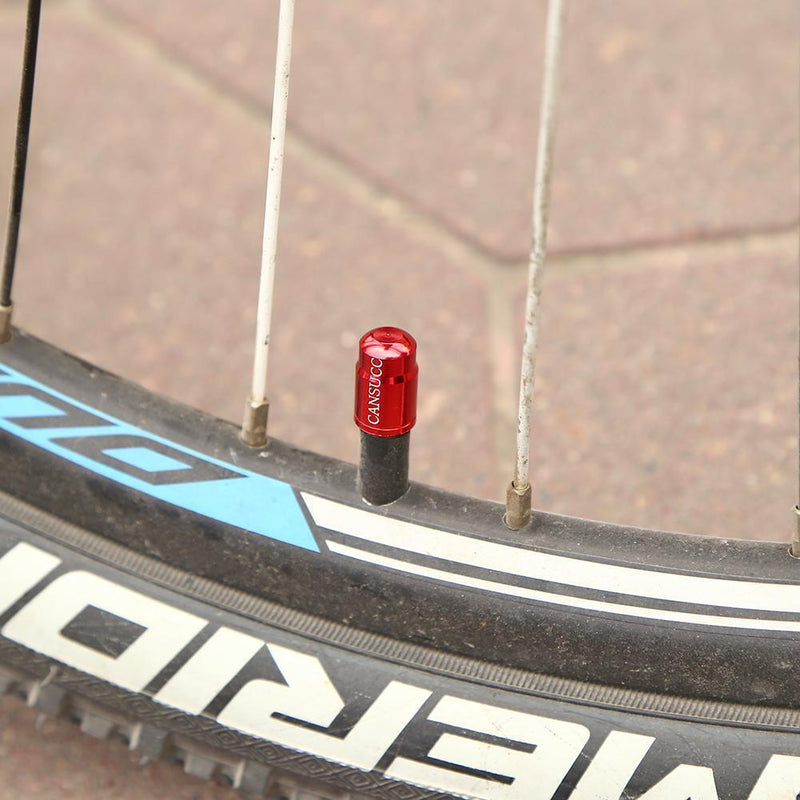 10pcs Aluminum Bicycle Tyre Tire Presta Valve Stem Caps Dust Covers (Red)