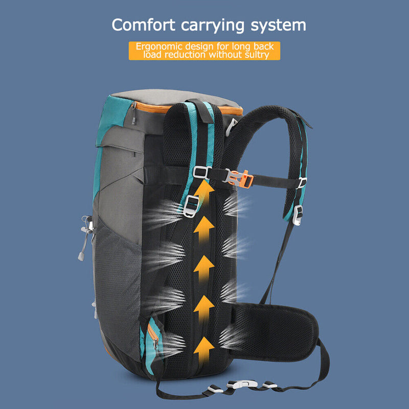 40L Nylon Sport Camping Backpack Hiking Climbing Travel Cycling Bag (Blue)